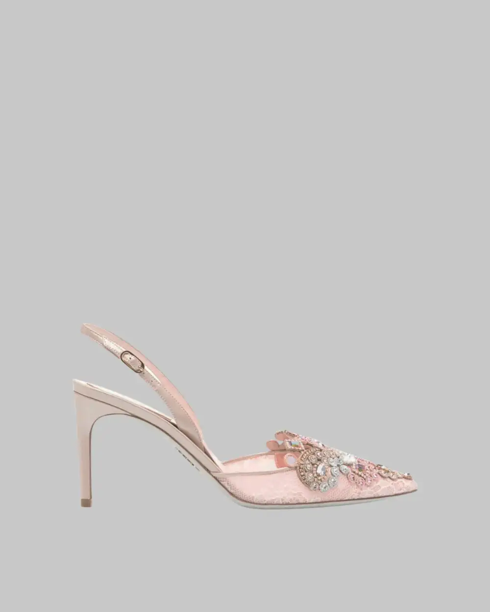 Diamond Embroidery Slingback Pumps in Pink