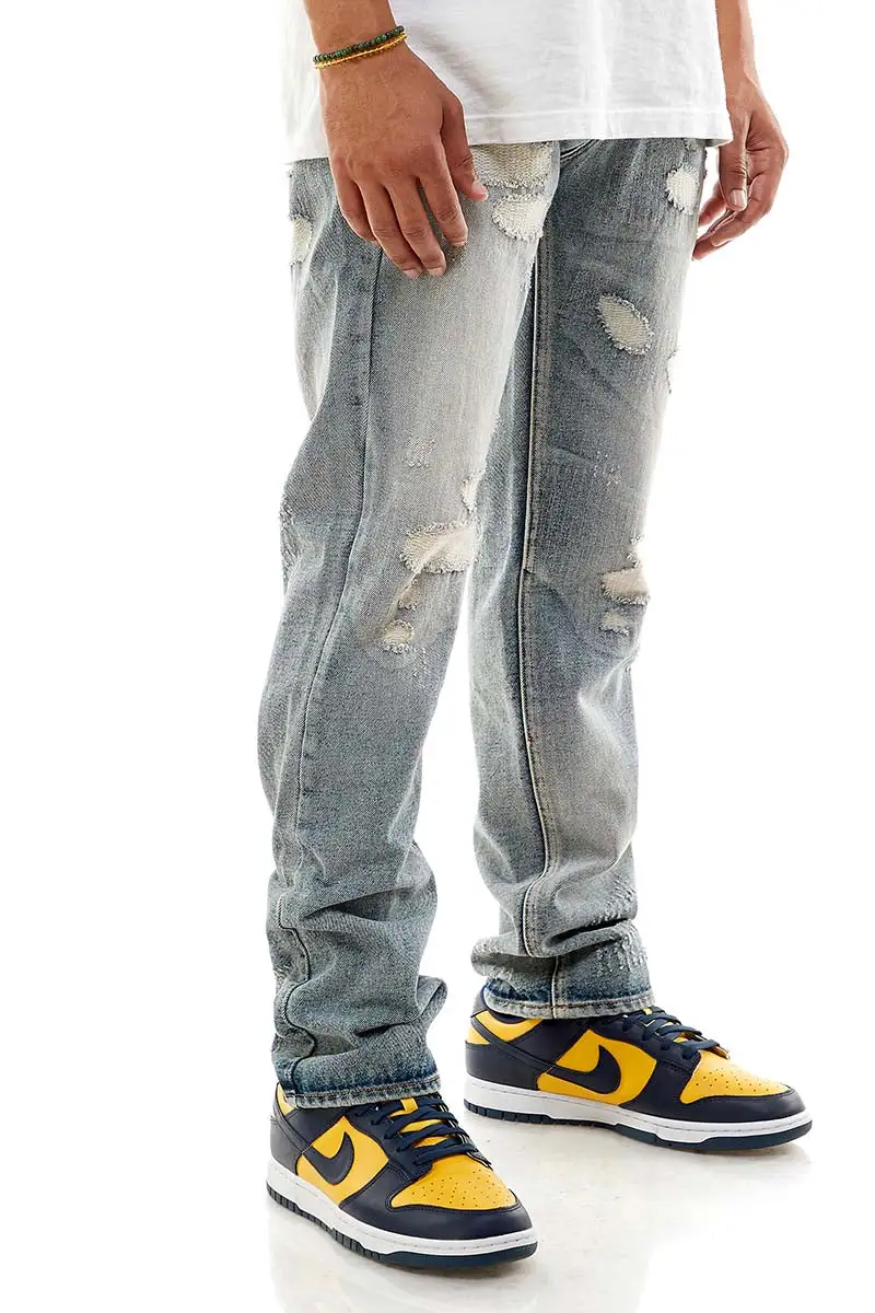 Men's Distressed Stretch Jeans