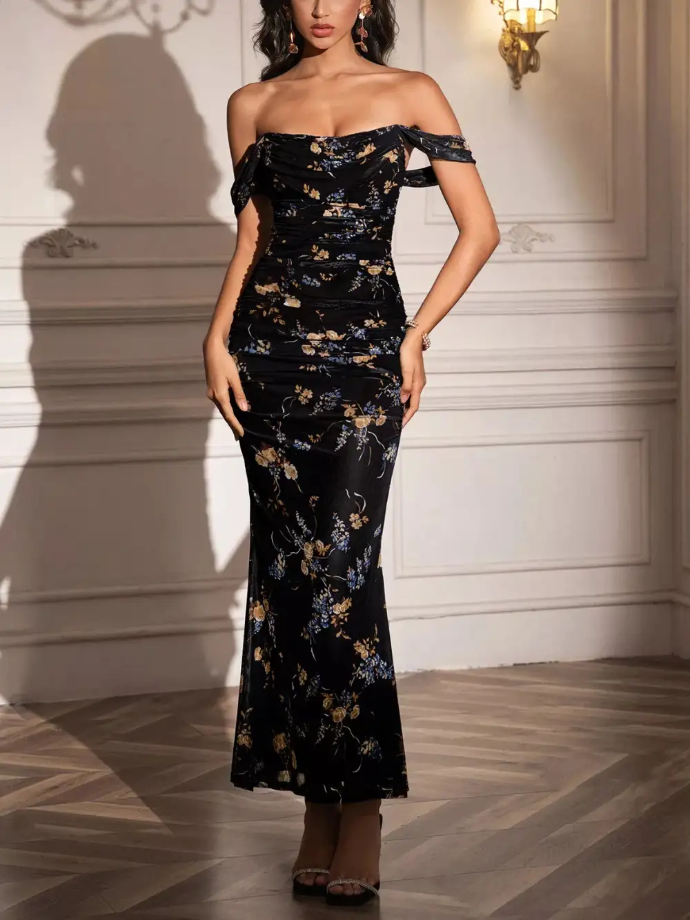 Floral Ruched Dress Casual