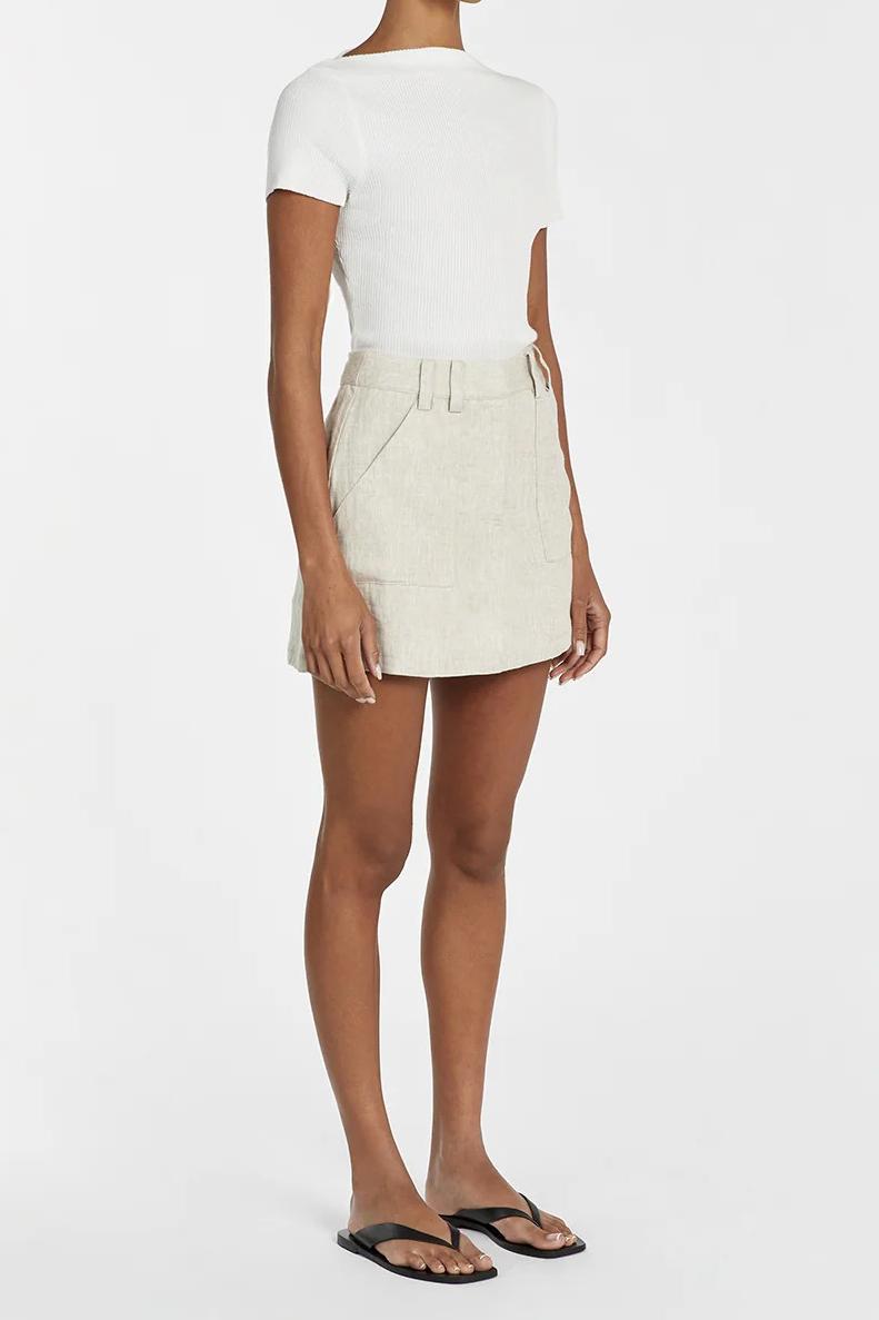 NATURAL LINEN SKORT