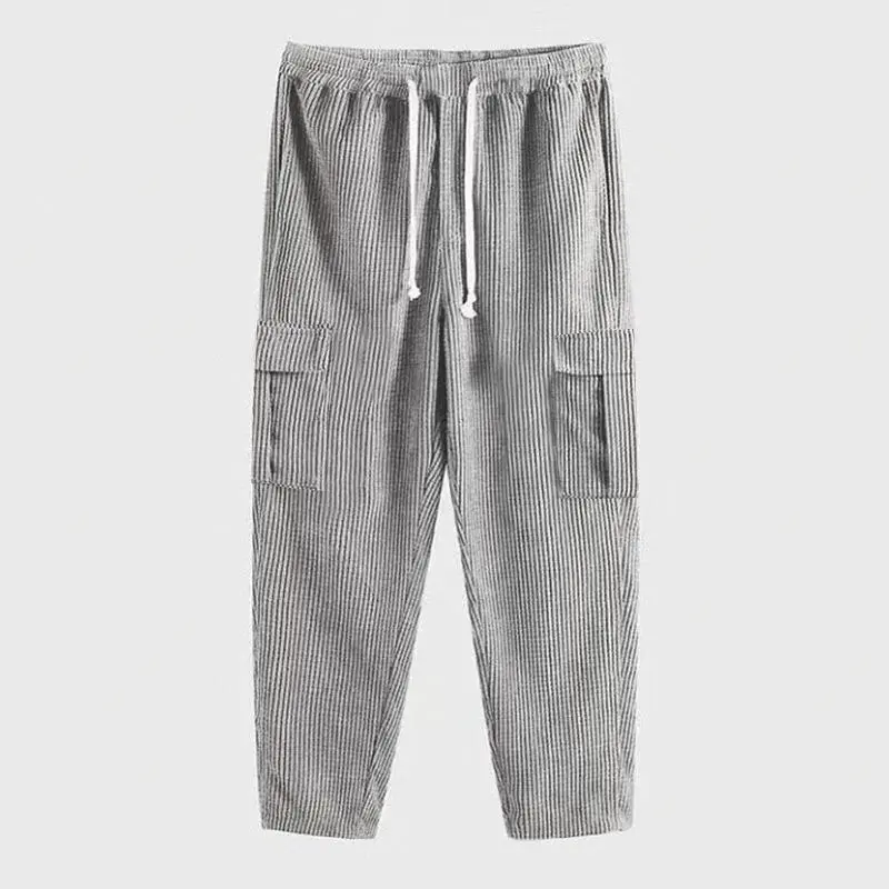 Men's o Cord Cargo Pants Waistband Pockets Cargo Pants