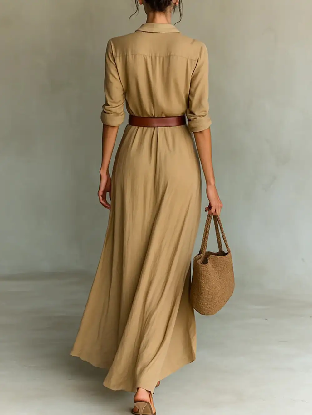 Textured Detail Irregular Pleated Dress
