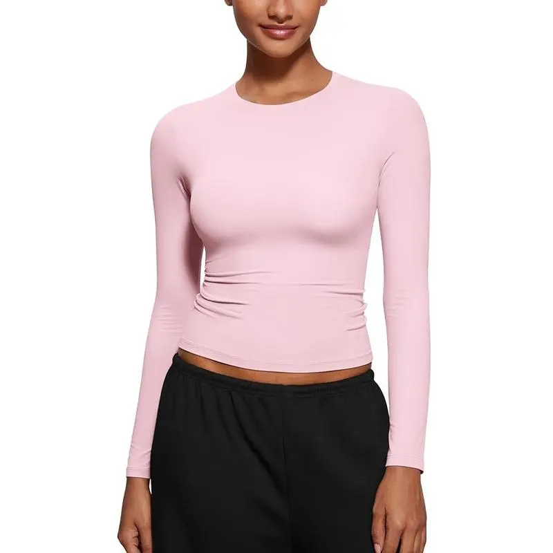 Long Sleeve Shirts for Women Soft Crew Neck Tight Tops