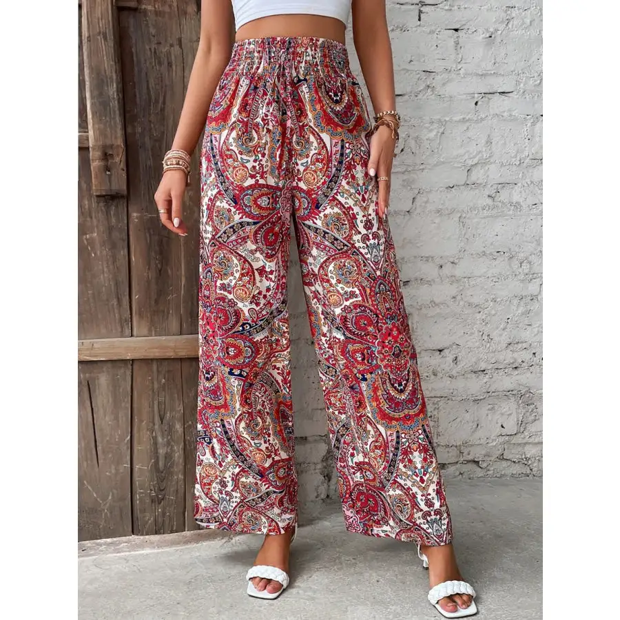 Soft Printed Wide Leg Pants
