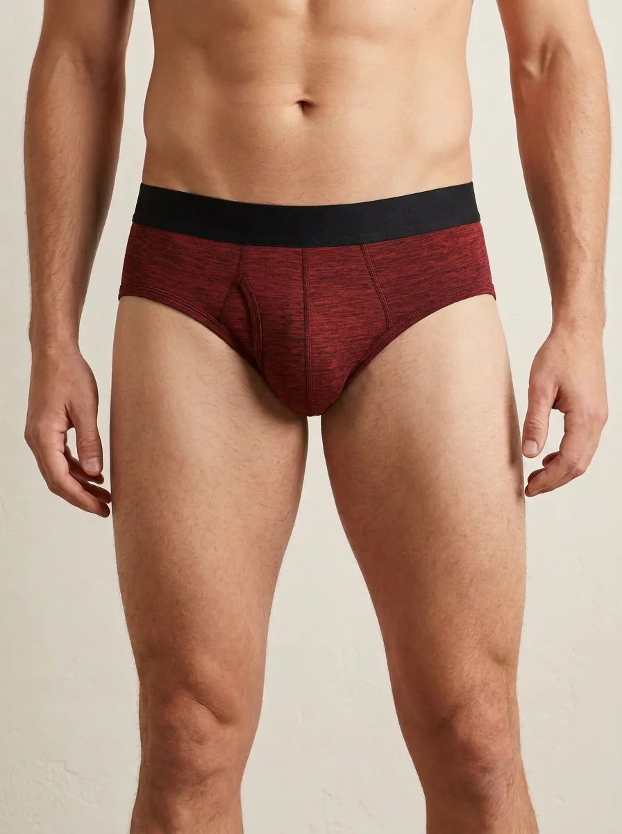 Men's Charcoal Heather Grey Solid Printed Briefs