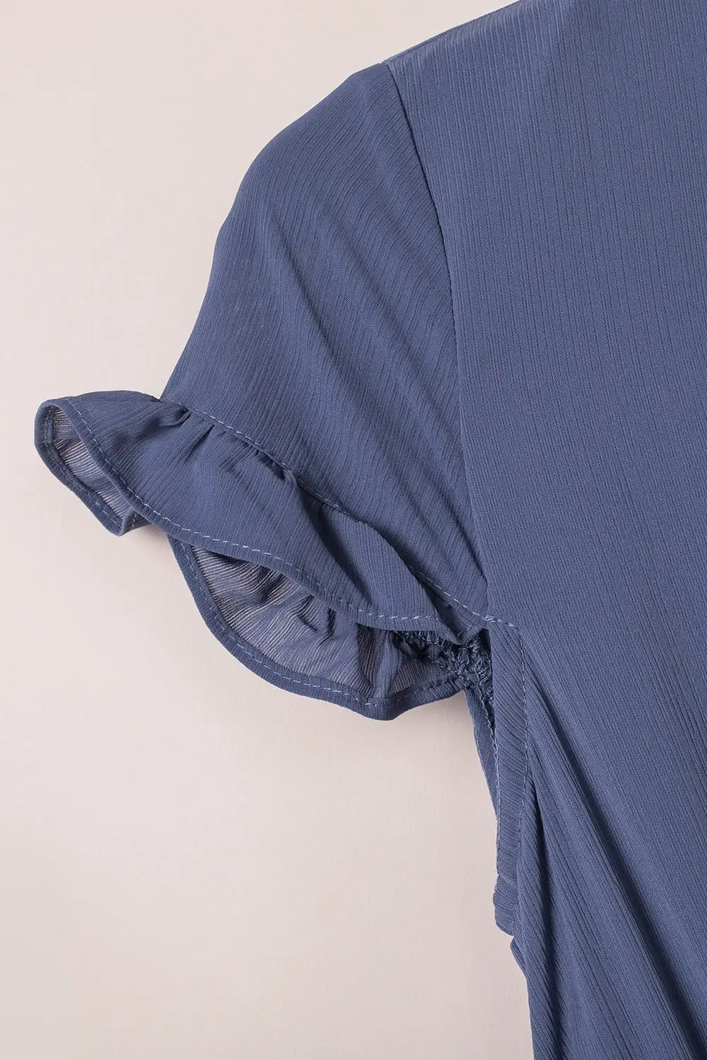Relaxed Shape V Neck Ruffle Mini Dress