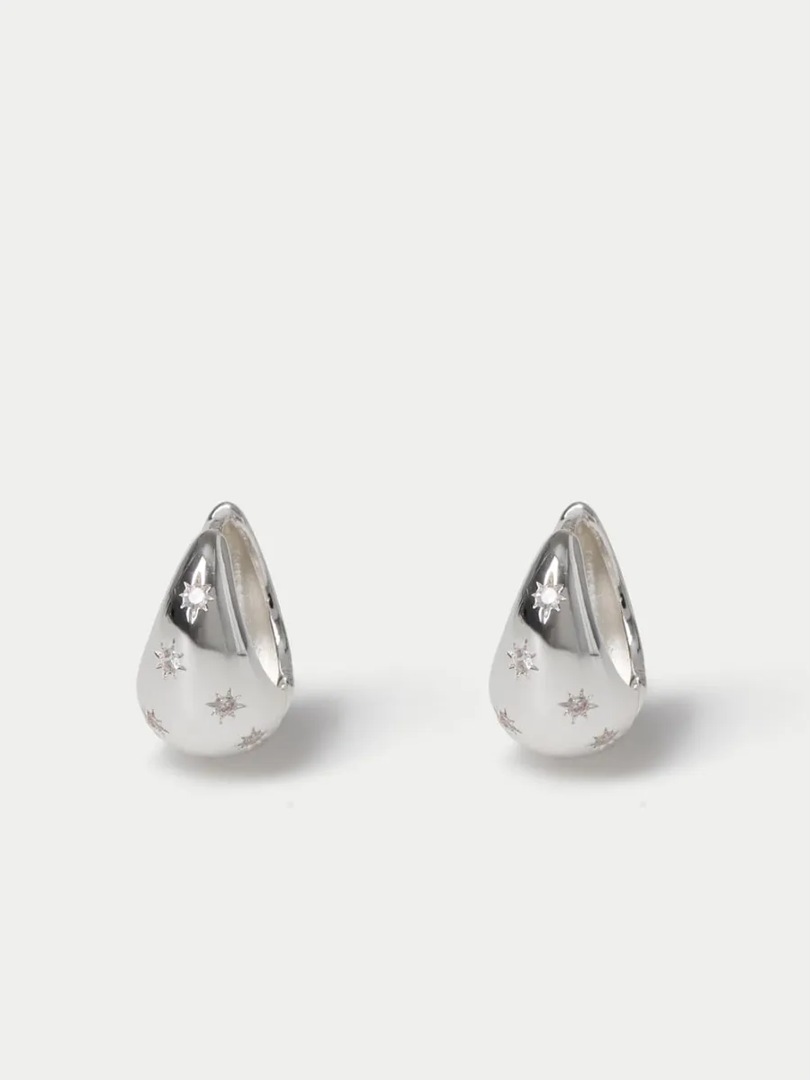 Star Teardrop Hoop Earrings