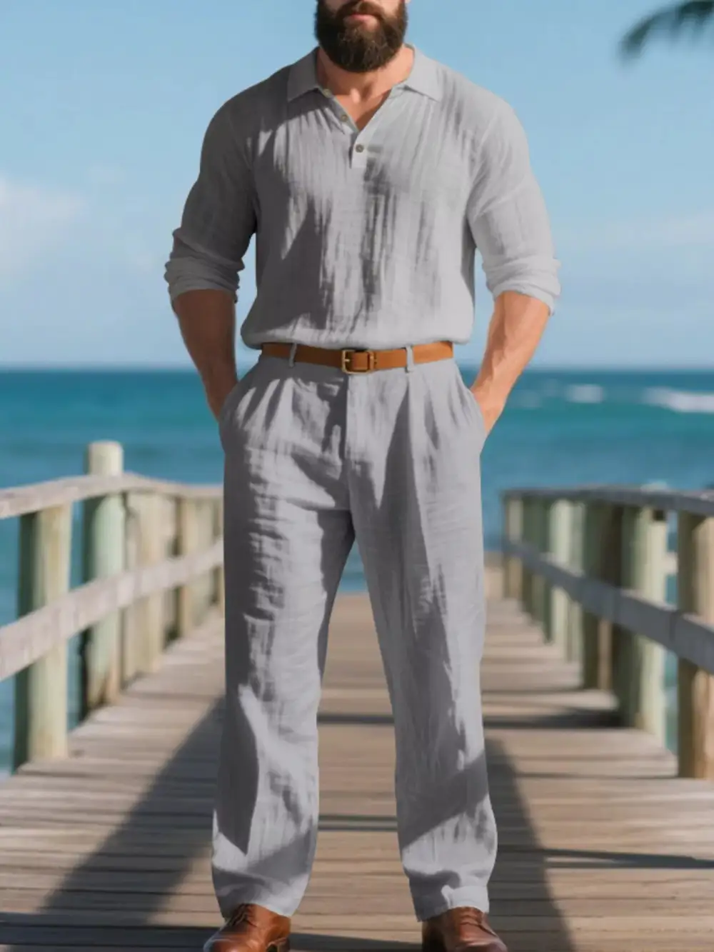 Refined Men's Full Size Long Sleeve Top and Pants