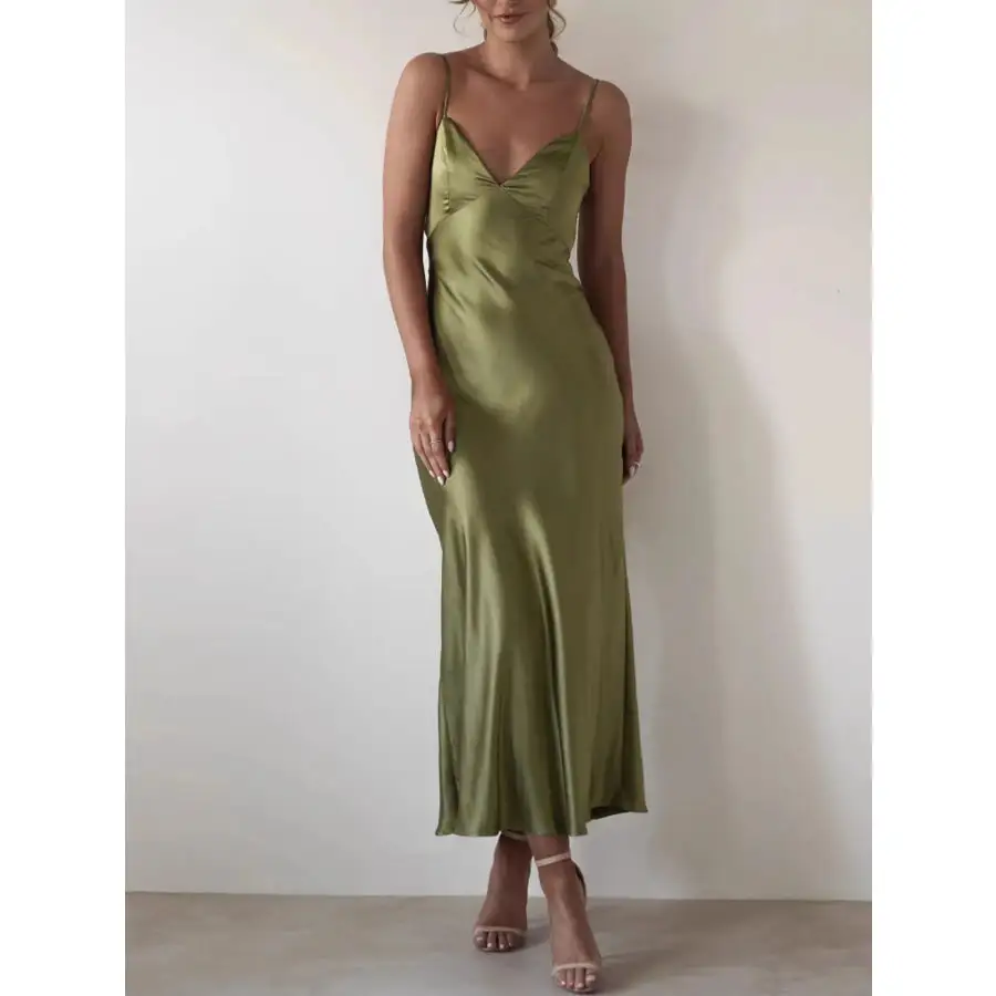 Satin Backless Cami Dress