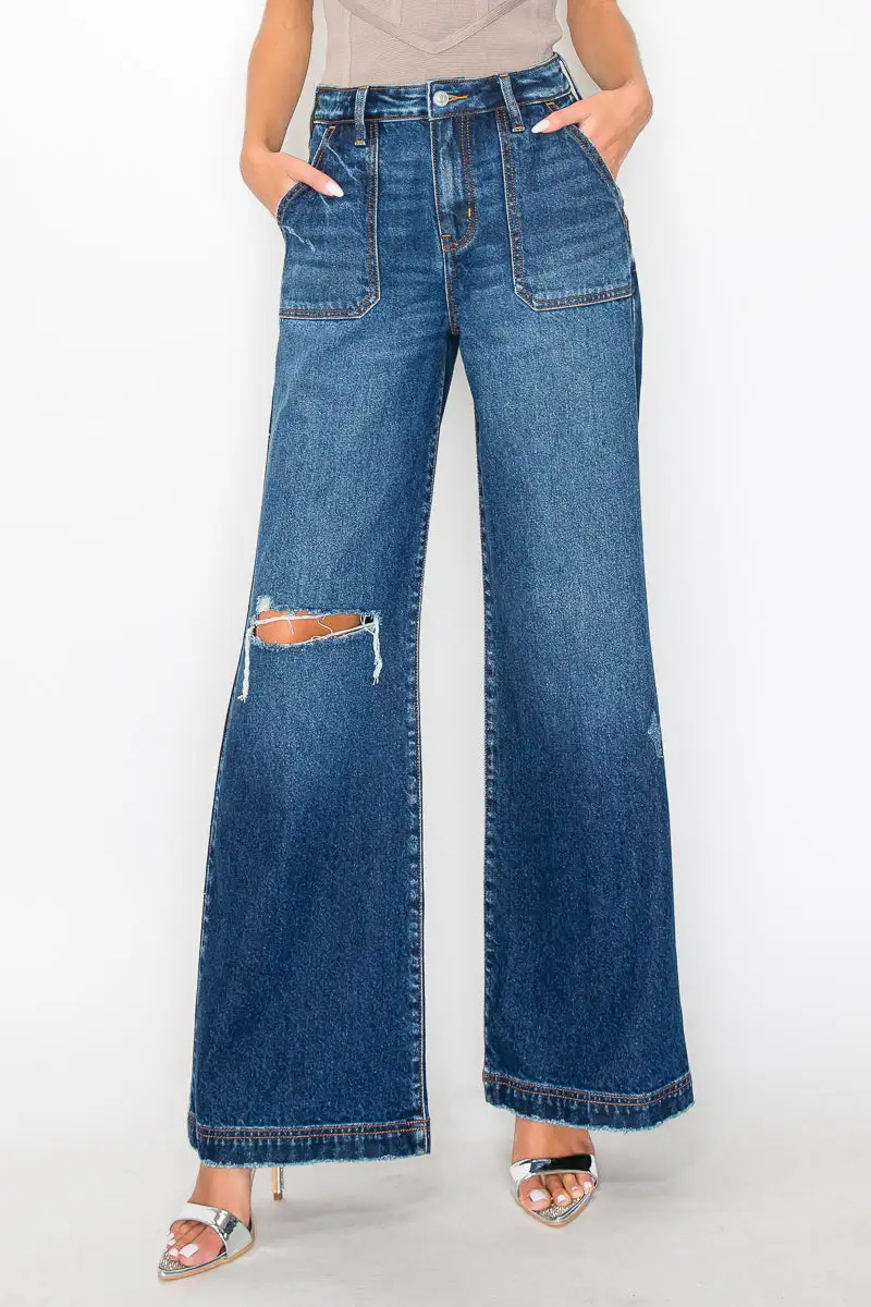 Easygoing High Rise Flare Relaxed Denim Jeans