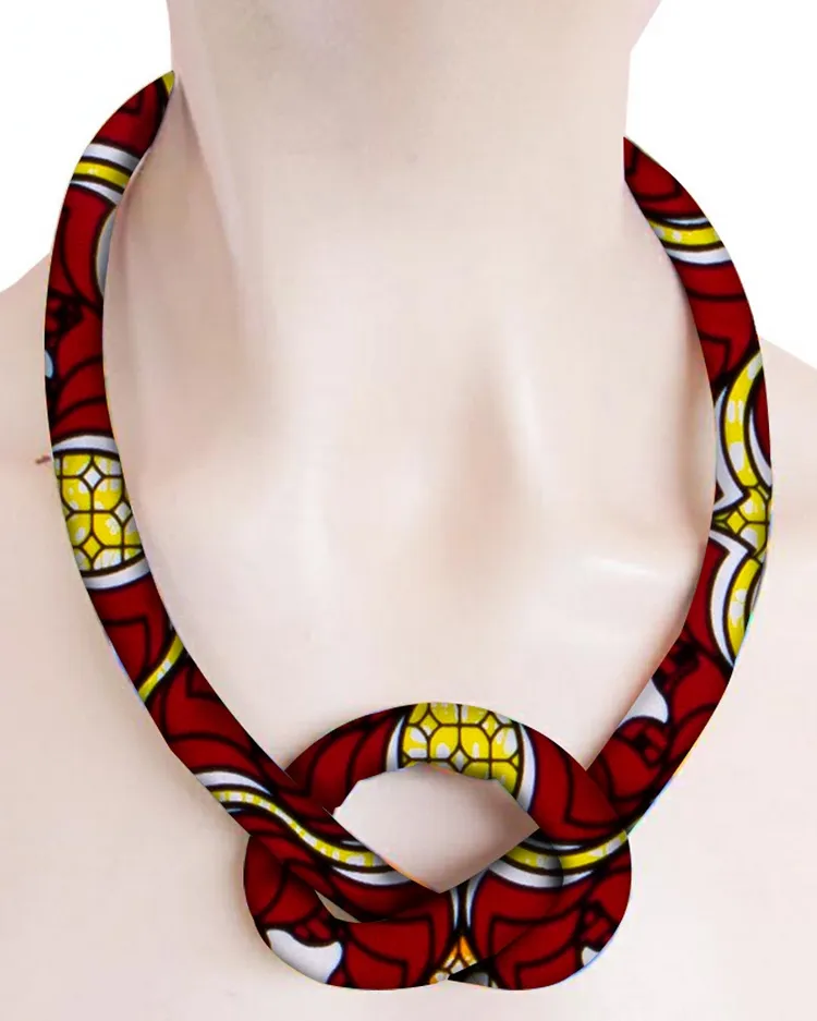Handmade Ankara Print Cotton Cord Necklace