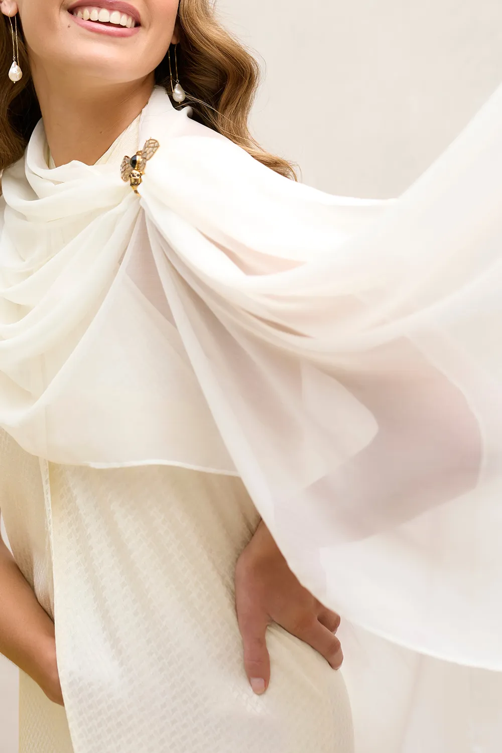 Solid Color Bride Shawl