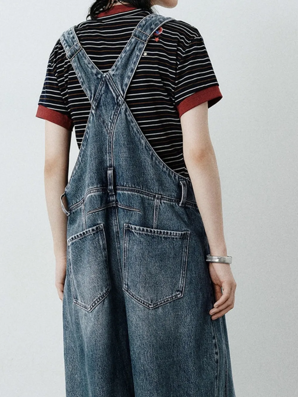 Retro-Inspired Wide-Leg Denim Overalls