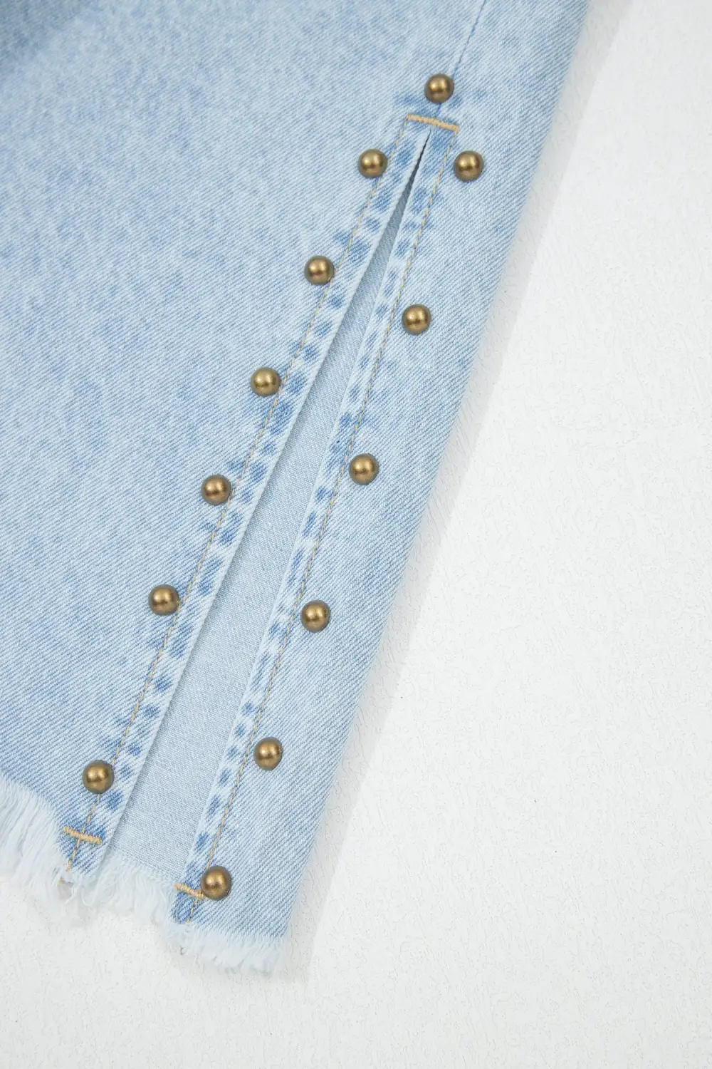 Wide Leg Slit Denim Jeans