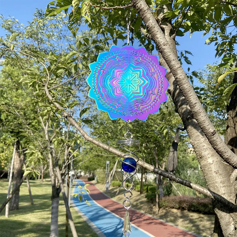 🎉 2025 Hot Sale - 6 INCH 3D Rotating Mandala Wind Chime