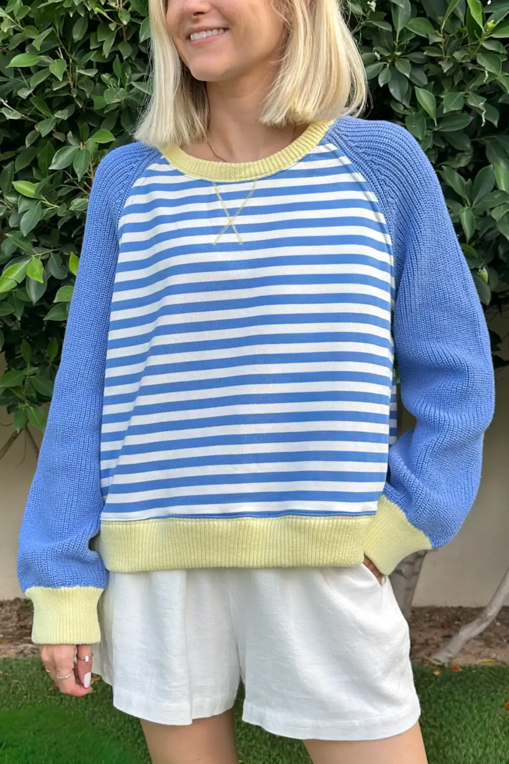Open Fit Knit Striped Pullover