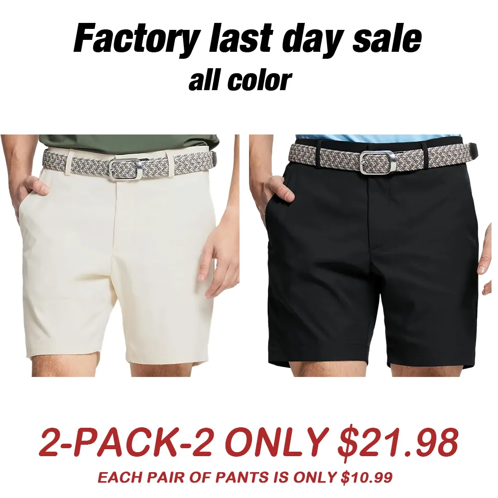 ✨ Quick Dry Golf Shorts | Stretch Waist & Moisture Wicking Fabric