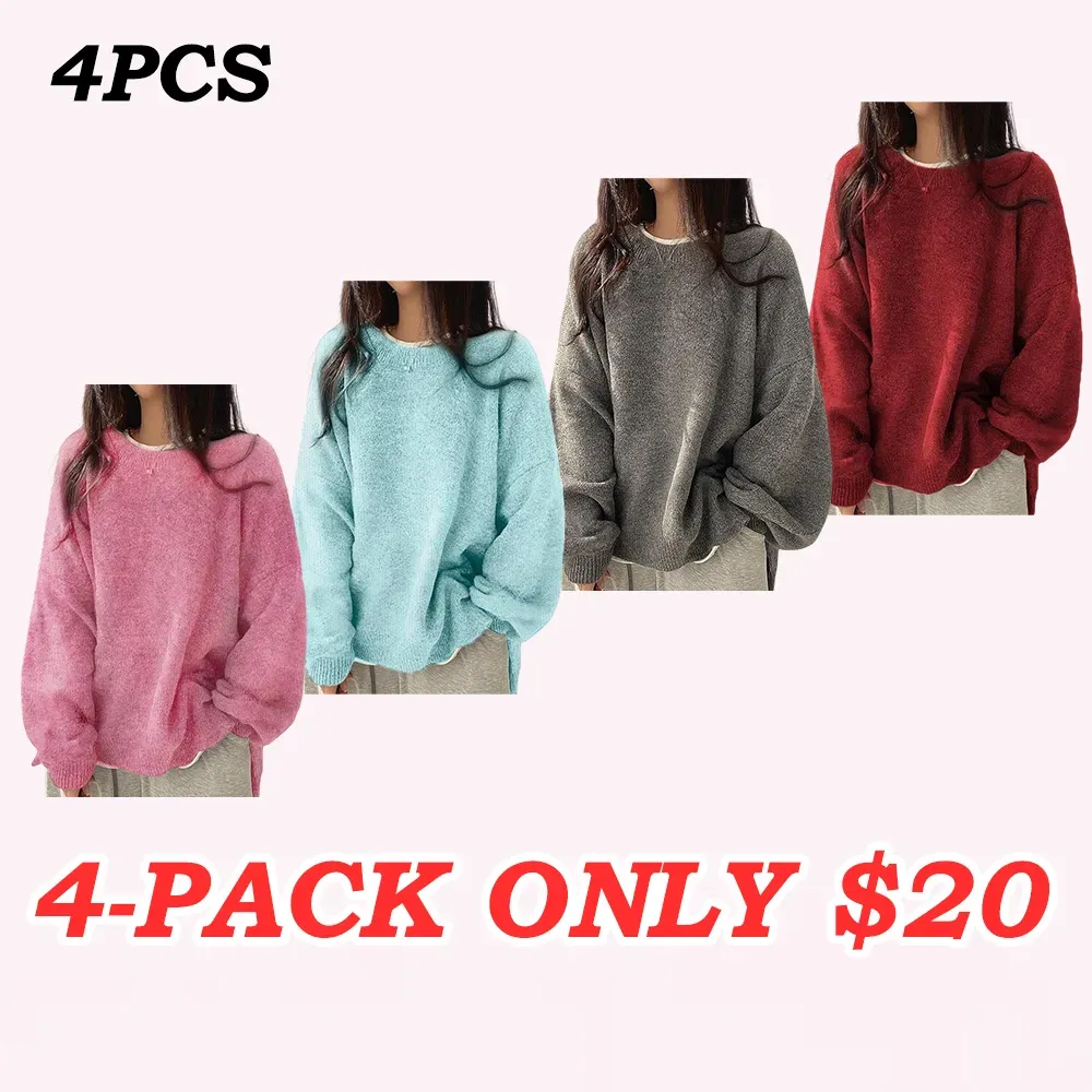 Women's Drop Shoulder Split Hem Sweater – Effortless Chic. Cozy Comfort. 🔥 Limited-Time Offer — 50% OFF Today Only!