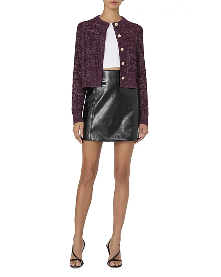 Cropped Silhouette Crewneck Cardigan