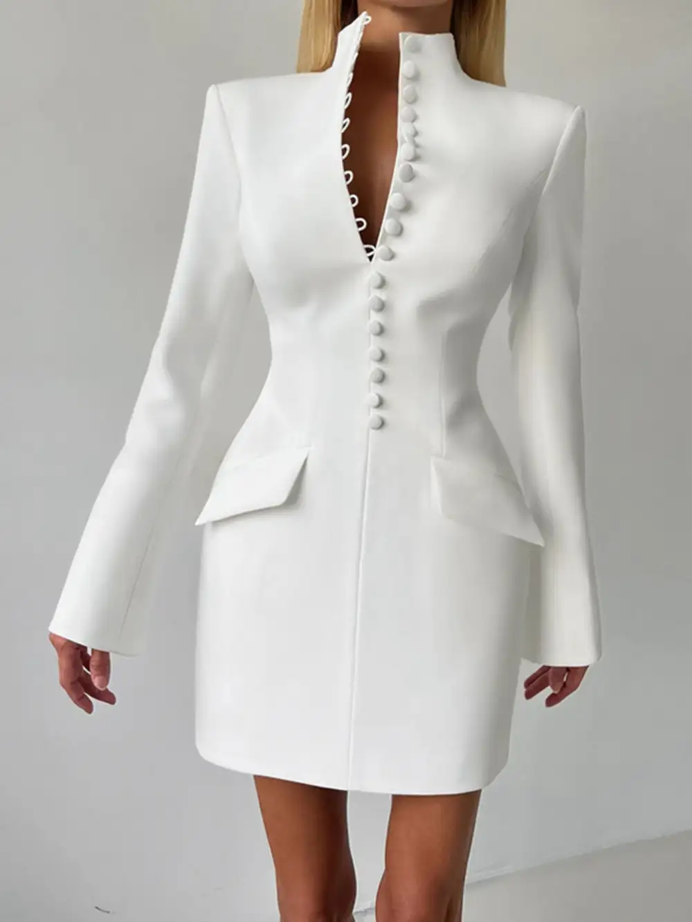 Button Front Dress Casual