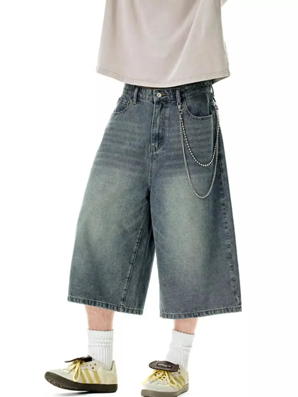 Refined Men's Wide Leg Denim Shorts