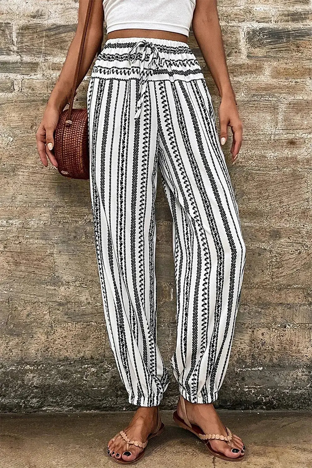 Everyday High Waist Printed Pants