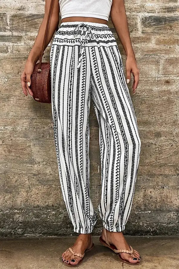 Everyday High Waist Printed Pants