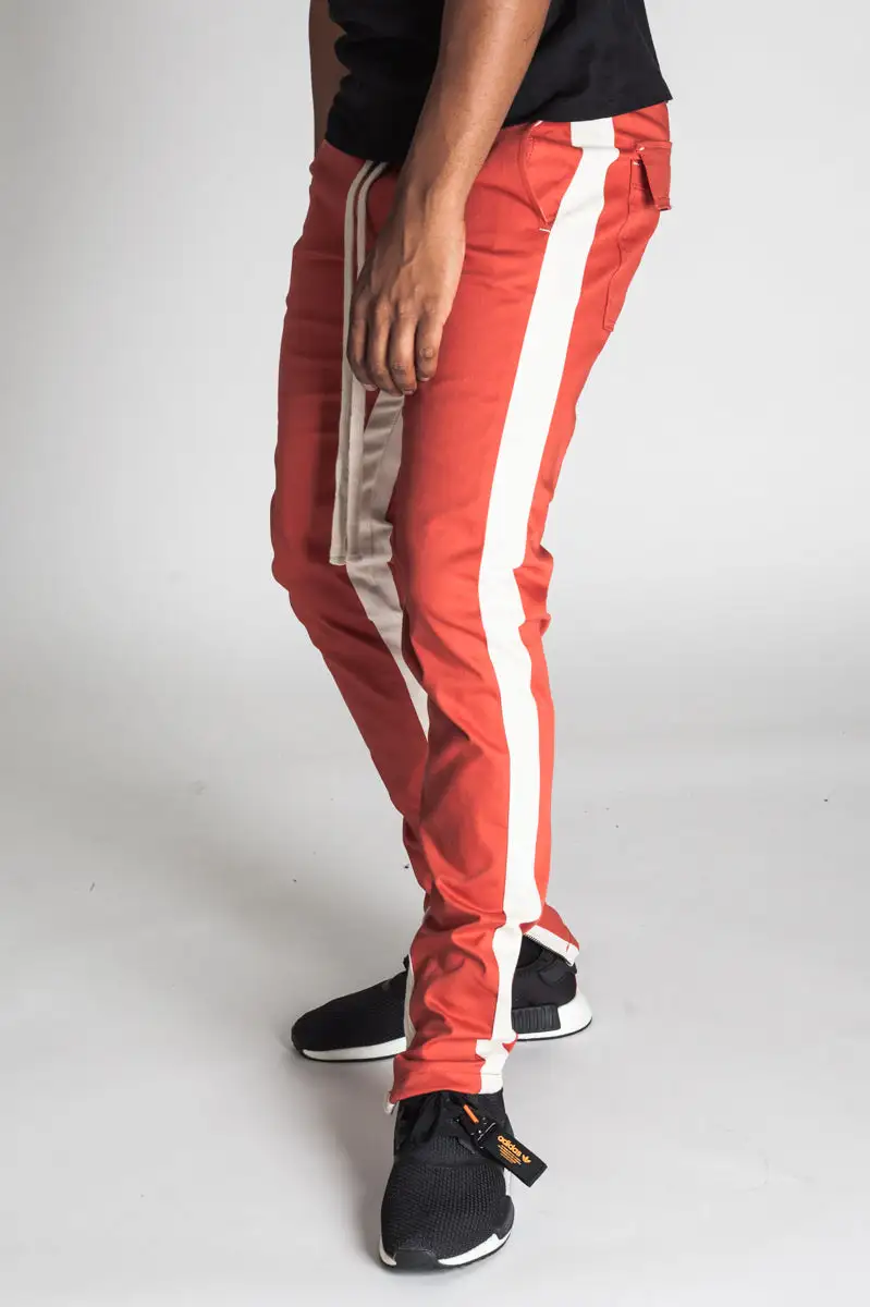 Men's Relaxed Skinny Raw Hem Track Pants