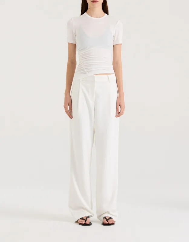 White Wide Leg Suit Pants