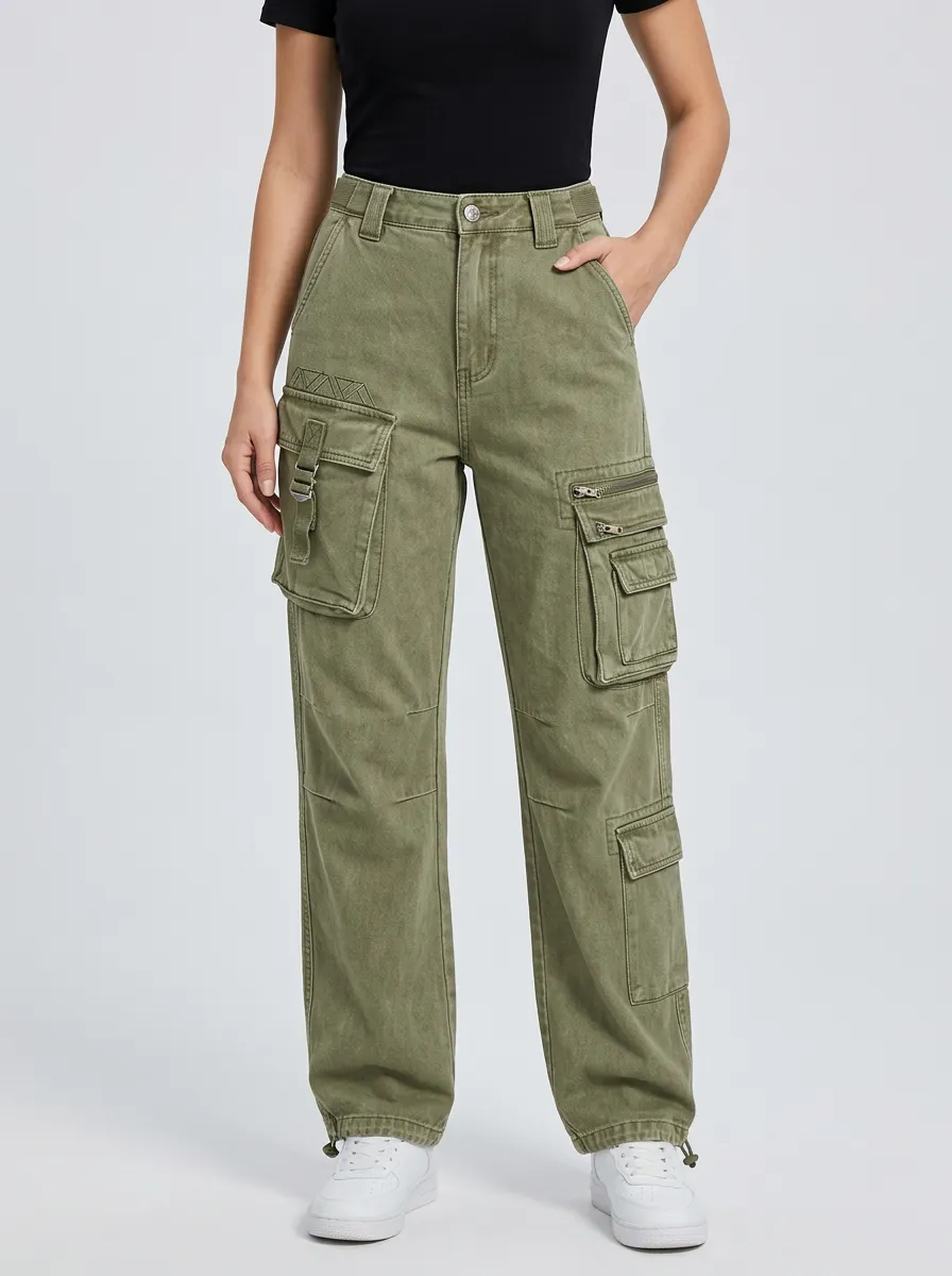 Lifestyle Utility Style Multi Pocket Activewear Women's Multi Pocket Cargo Pants