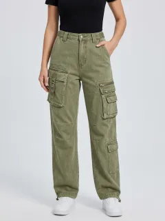 Lifestyle Utility Style Multi Pocket Activewear Women's Multi Pocket Cargo Pants