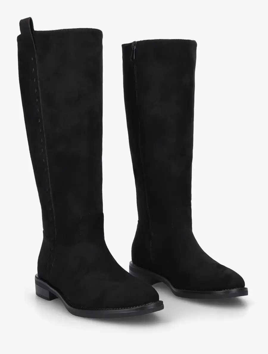 Easy Wear Block Heel Faux Suede Knee High Boots