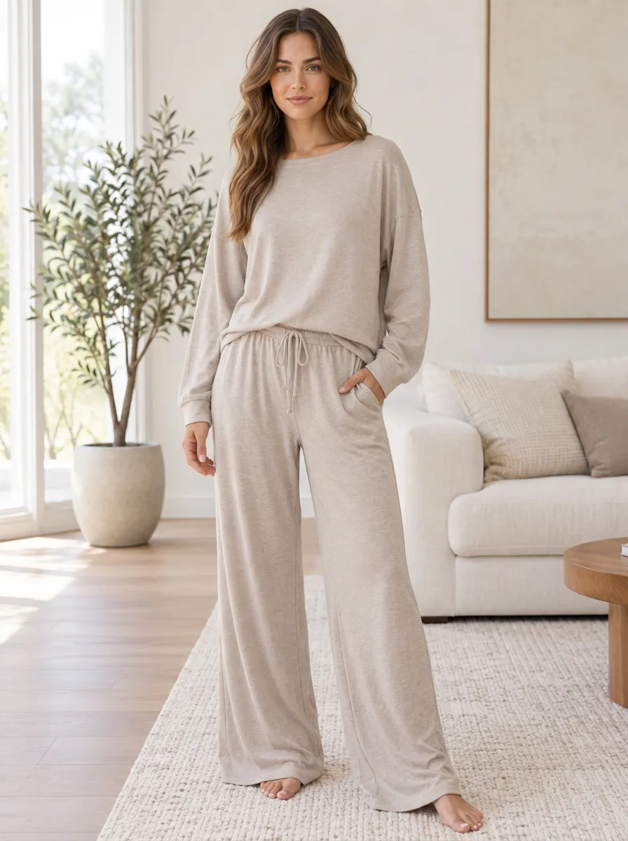 Women's Printed Everyday Ease Wide Leg Relaxed Set