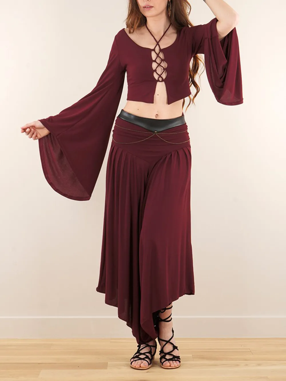Skirted Harem Pant 2in1 Maxi Dress