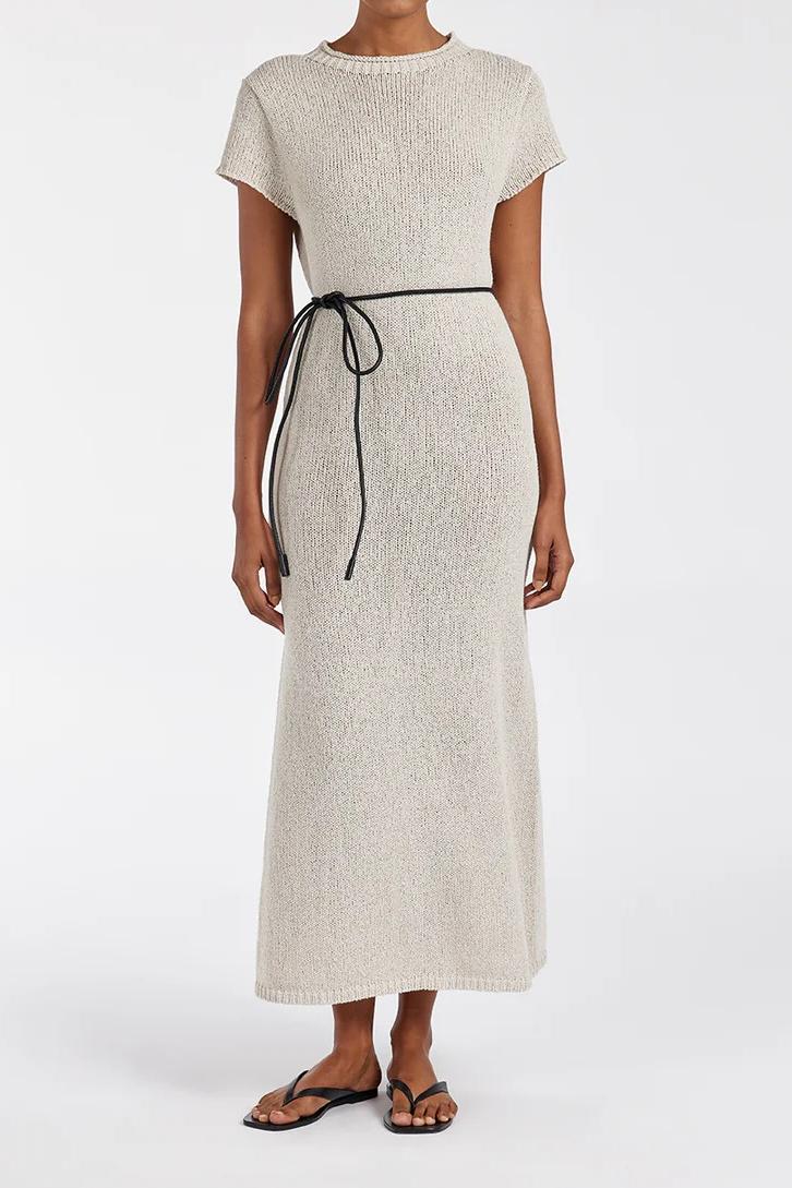 CHALK KNIT MIDI DRESS