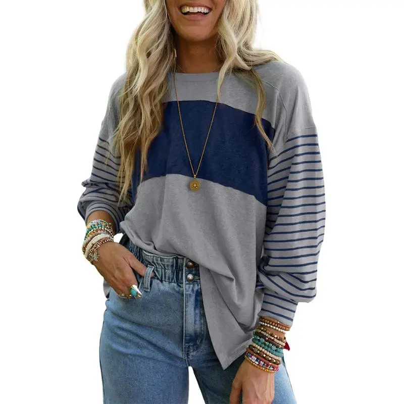 Womens Casual Color Block Shirts