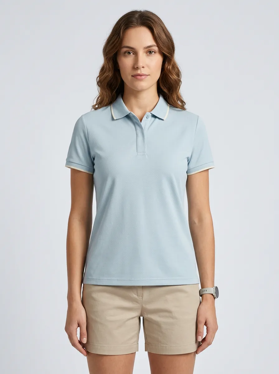 Classic Contrast Trim Lifestyle Edit Women's Sport Polo Shirt