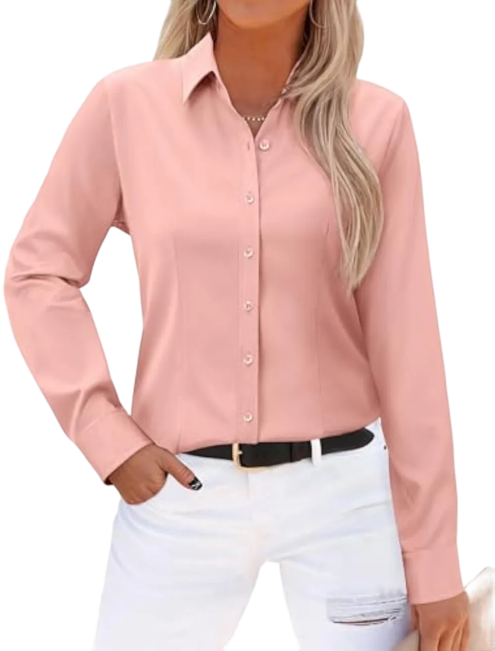 Wrinkle-Free Long Sleeve Blouse