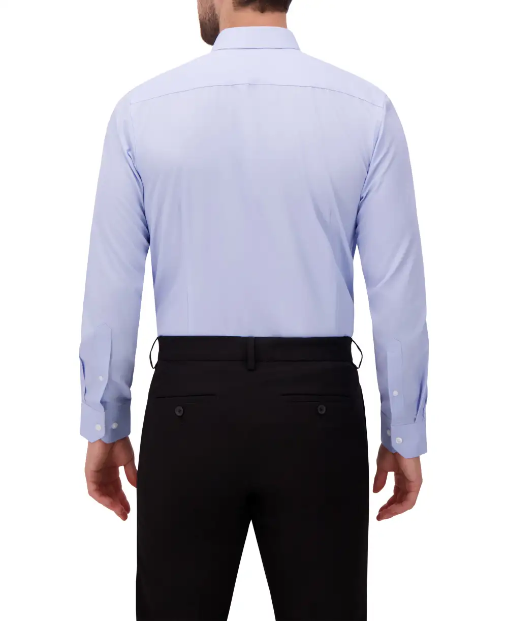 Twill-Print Four-Way-Stretch Modern-Fit Men's Dress Shirt
