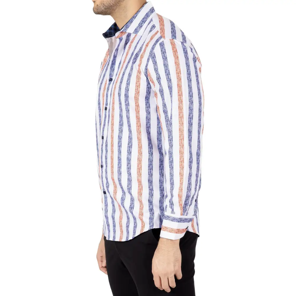 Open Collar Long Sleeve Button Shirt