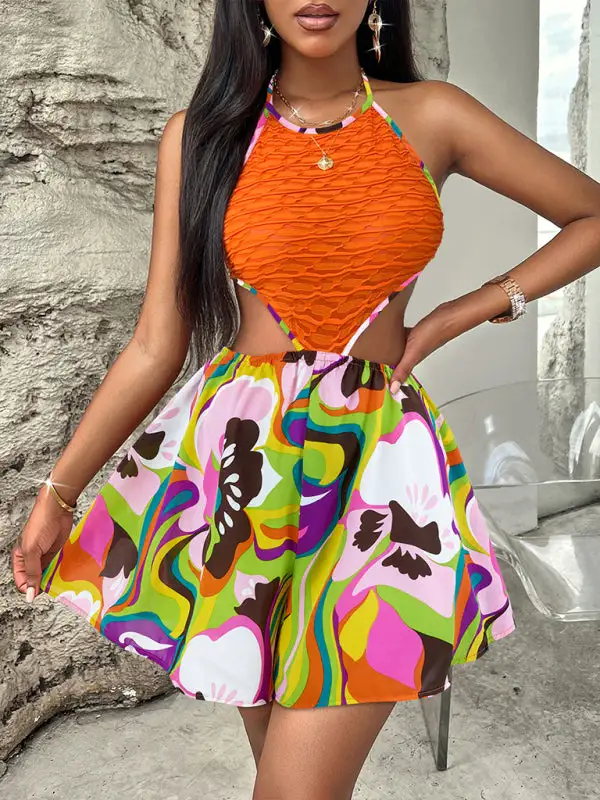 Hollow Bright Halter Jumpsuit