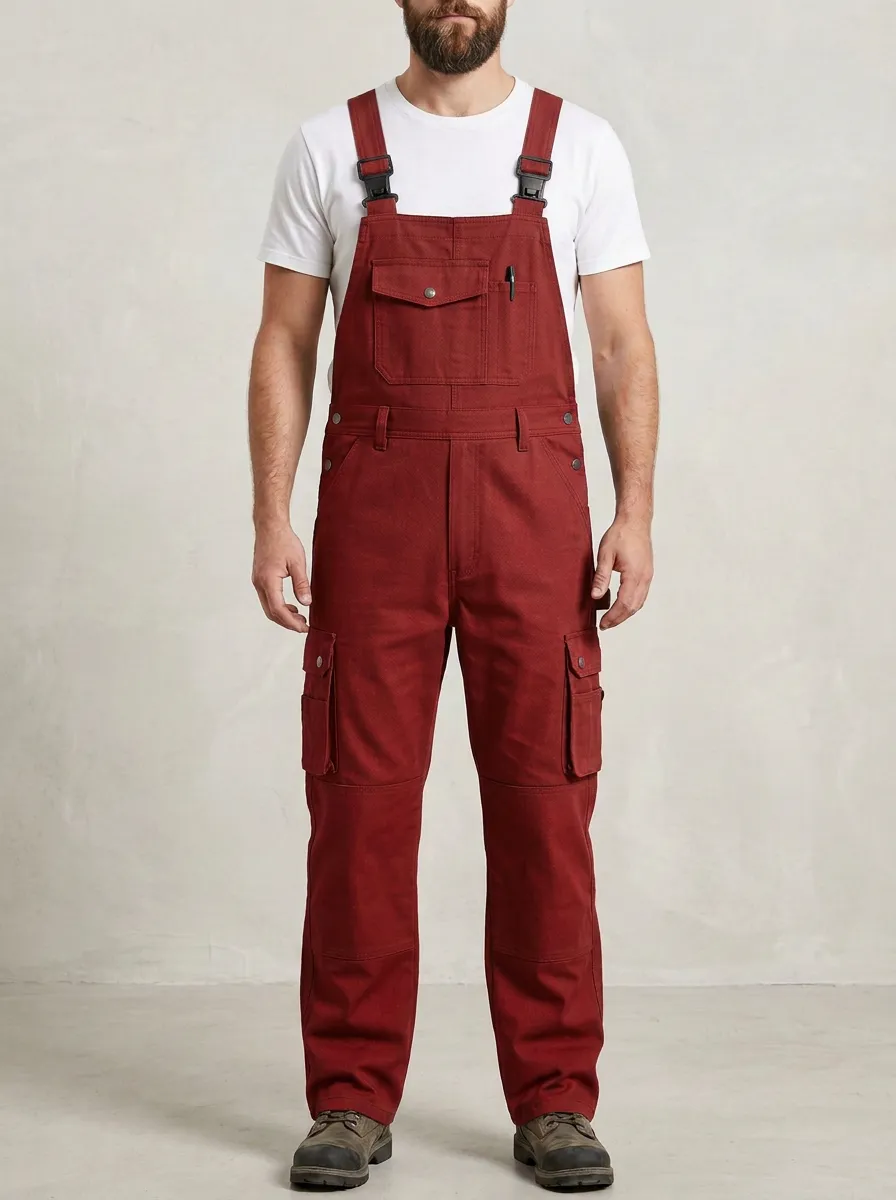 Men's Dynamic Multi-Pocket Cargo Bib Work Overalls