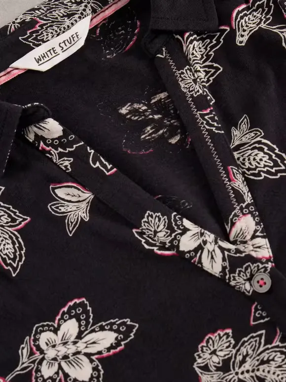 Long-Sleeved Art Graphic Cotton Shirt