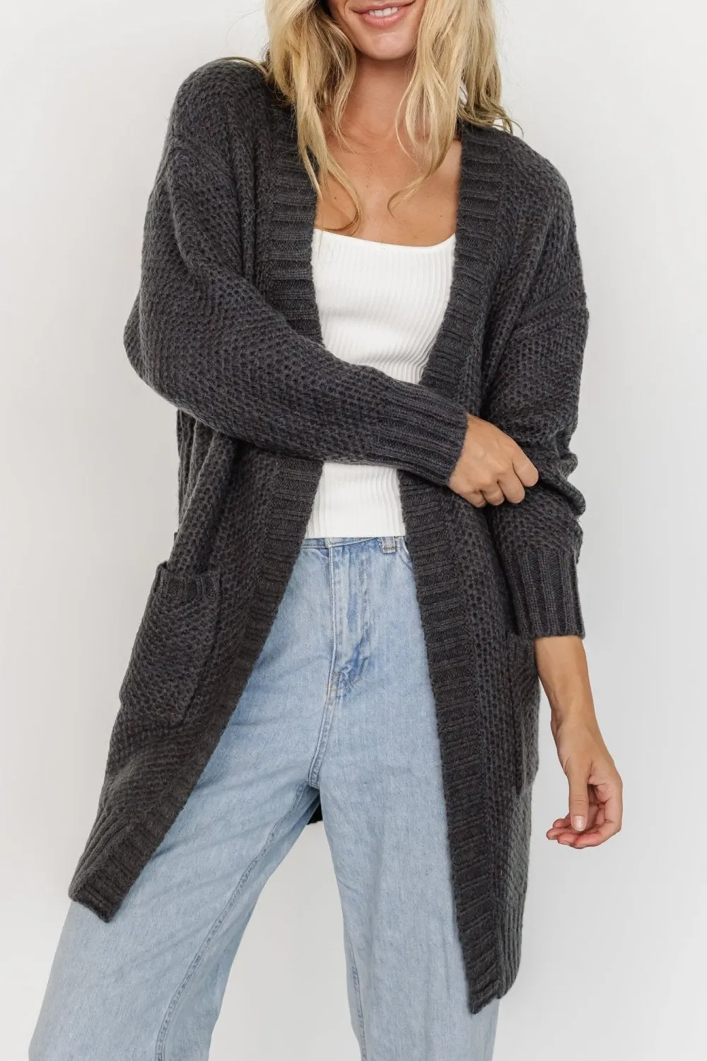 Minimalist Temperament Charcoal Knitted Top