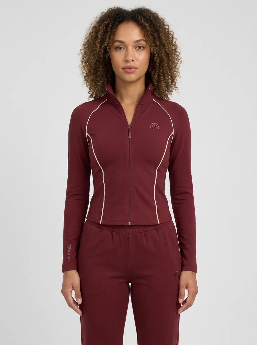 Women's Slate Blue Embroidered Zip-Up Jacket & Jogger Set