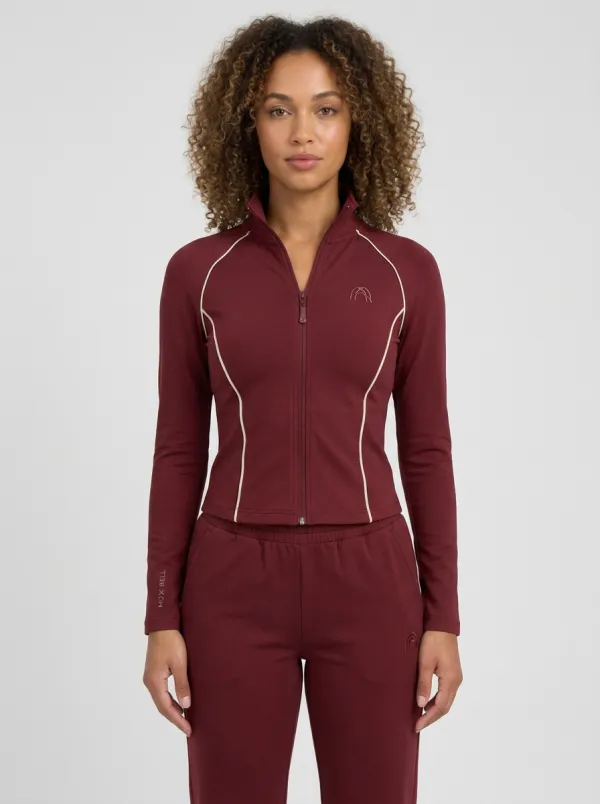 Women's Slate Blue Embroidered Zip-Up Jacket & Jogger Set