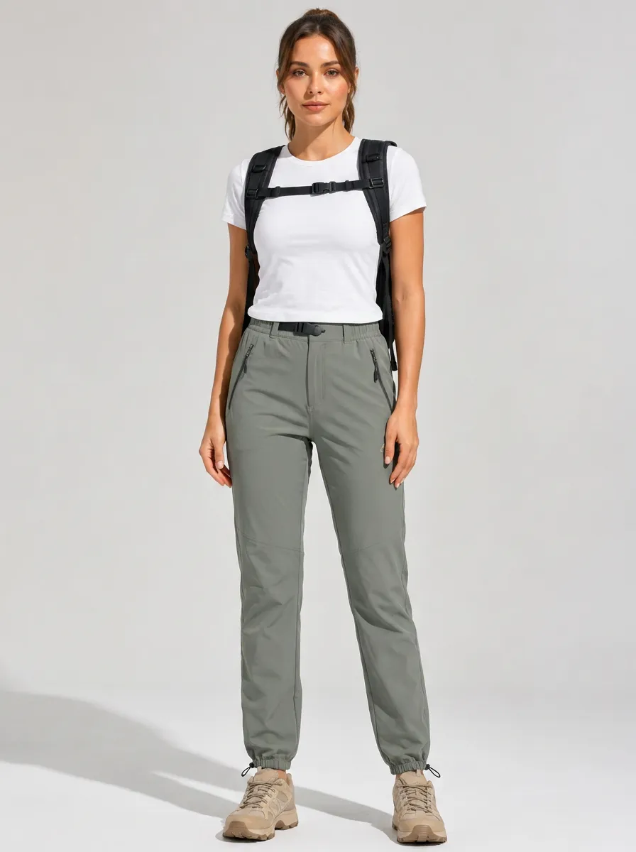 Women's Elastic Waist Hiking Quick Dry Outdoor Pants