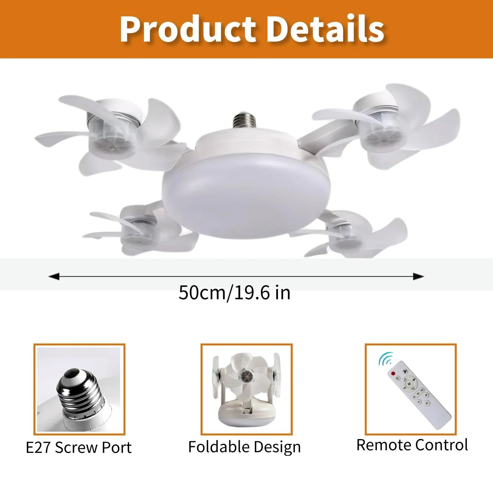 Fan light size and included remote
