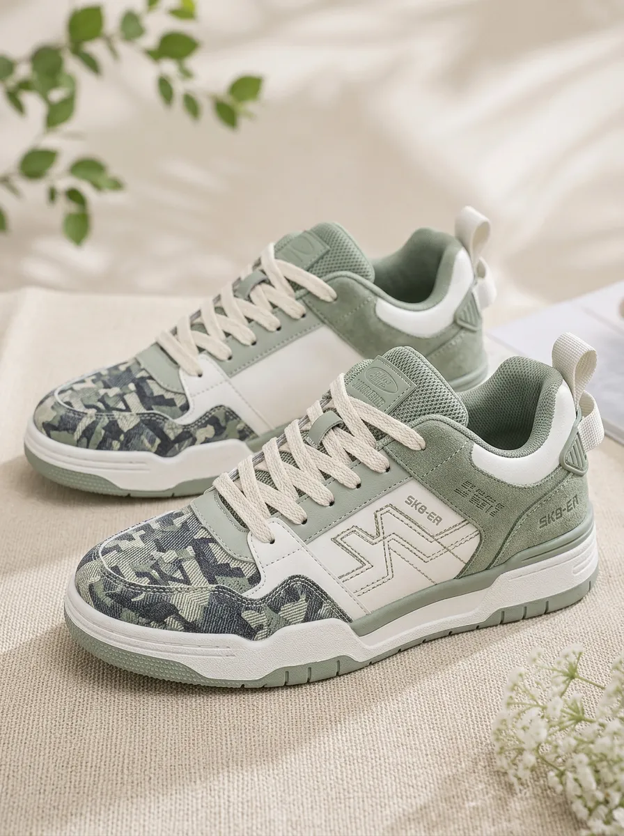 Men's Distinctive Casual Streetwear Camo Pattern Patterned Patterned Skate Shoes