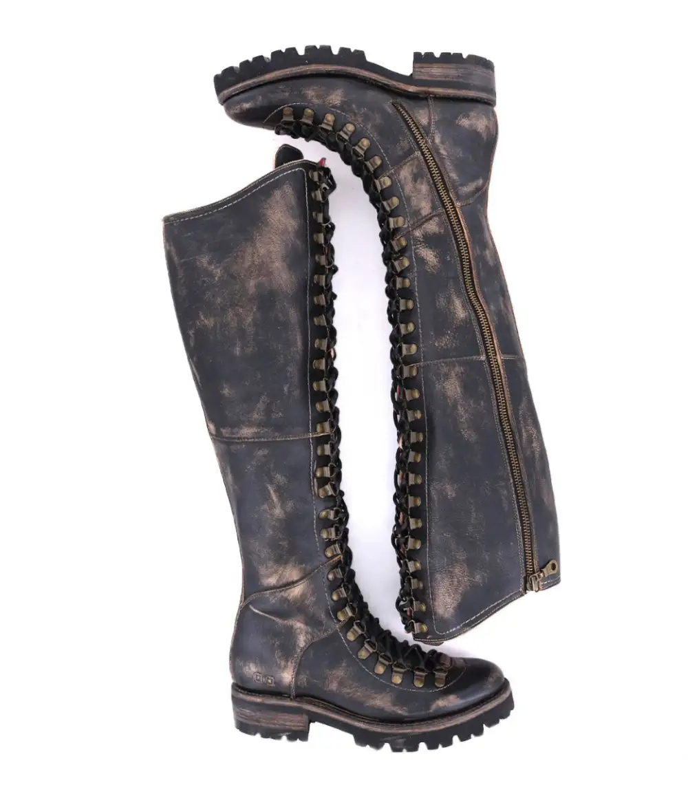 Side-Zip Lace-Up Hiker Boots